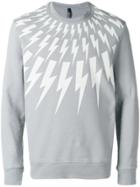 Neil Barrett Lightning Bolt Print Sweatshirt - Grey