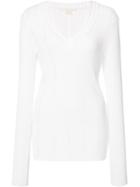 V-neck Knitted Blouse, Women's, Size: 42, White, Rayon/polyester, Antonio Berardi
