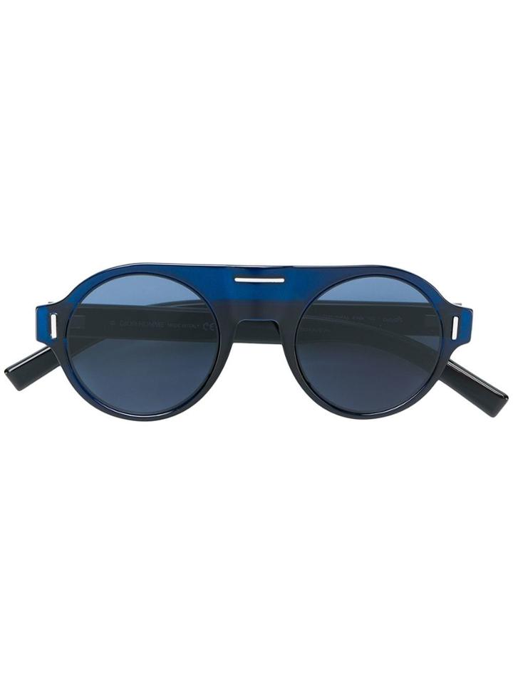 Dior Eyewear Tinted Round Framed - Blue