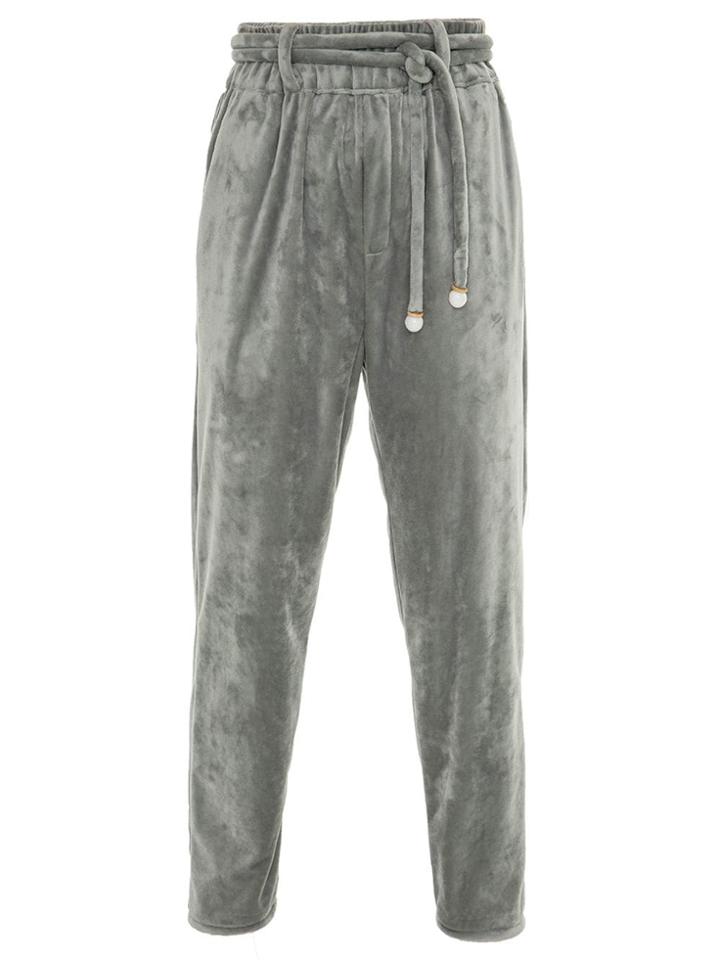 Framed Tube Straight-fit Trousers - Grey