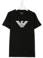 Emporio Armani Kids Teen Logo Print T-shirt - Black
