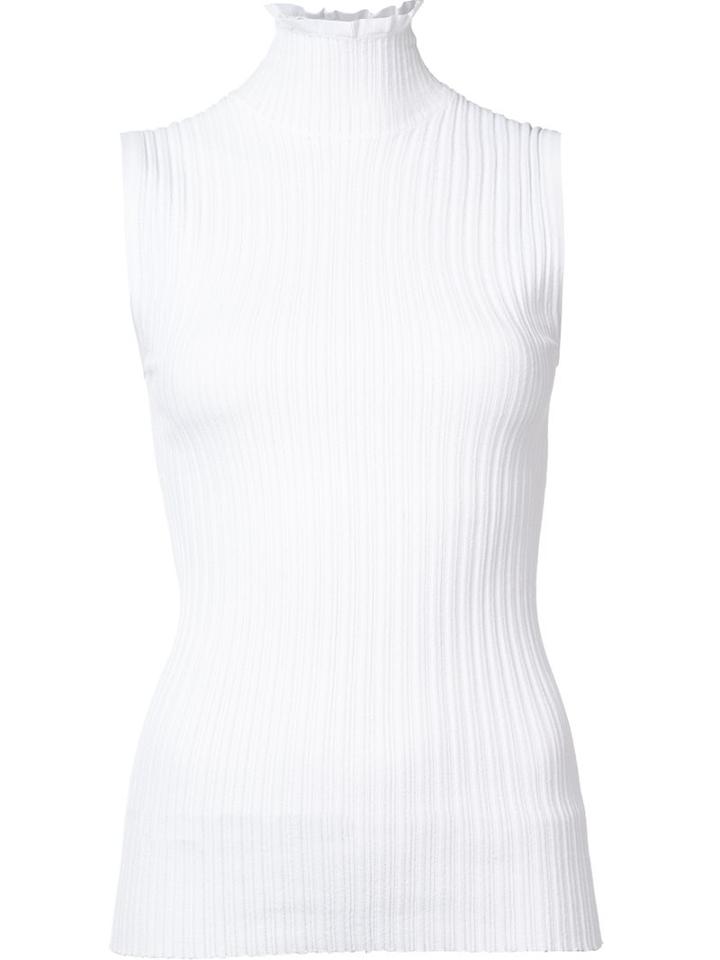 Derek Lam Ribbed Knitted Top, Women's, Size: Small, White, Viscose/polyester