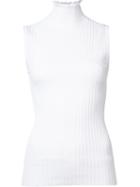Derek Lam Ribbed Knitted Top, Women's, Size: Small, White, Viscose/polyester