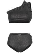 Leslie Amon Tamini One Shoulder Ruffle Bikini - Black
