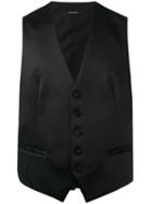 Tagliatore - Classic Buttoned Waistcoat - Men - Polyester/cupro - 52, Black, Polyester/cupro