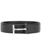 Tom Ford T Buckle Belt, Men's, Size: 100, Black, Calf Leather