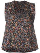 Isabel Marant - 'roya' Floral-print Top - Women - Silk - 40, Women's, Black, Silk