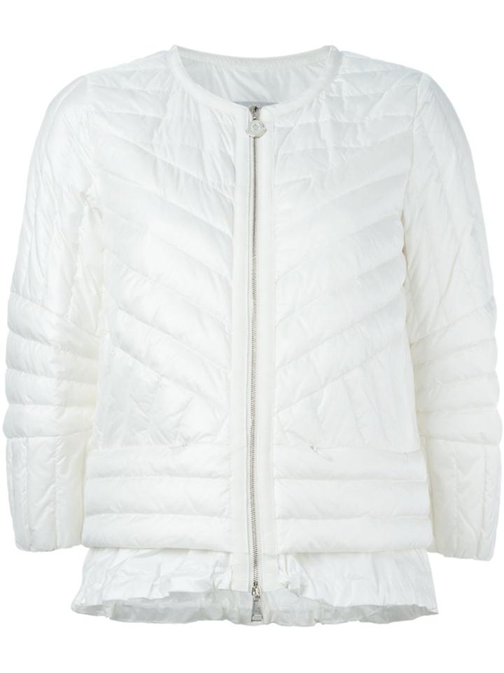 Moncler Ruffled Hem Padded Jacket - Nude & Neutrals
