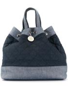 Chanel Pre-owned Diamond Quilted Denim Backpack - Blue