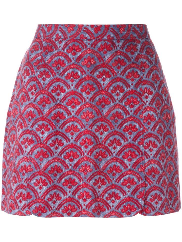 Vivienne Westwood Vintage Baroque Flower Printed Skirt - Red