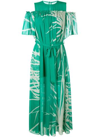 Maryling Cutout Shoulder Maxi Dress, Women's, Size: 38, Green, Polyester