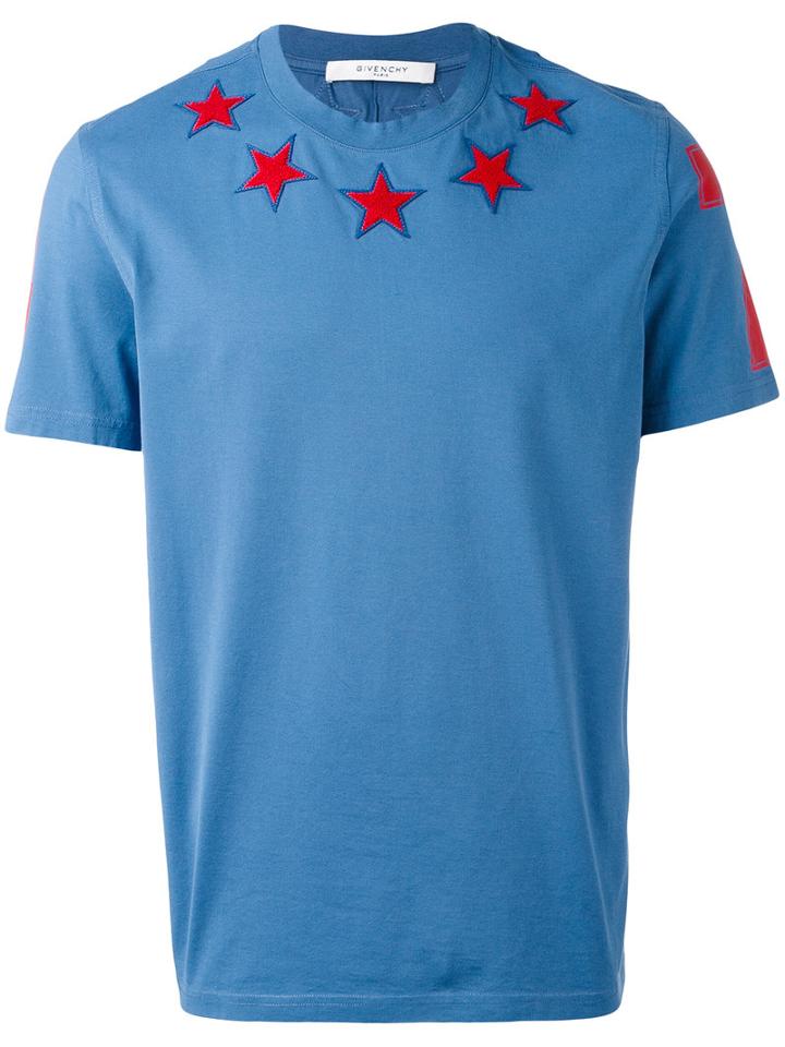 Givenchy - Star Patch T-shirt - Men - Cotton/polyester - Xl, Blue, Cotton/polyester