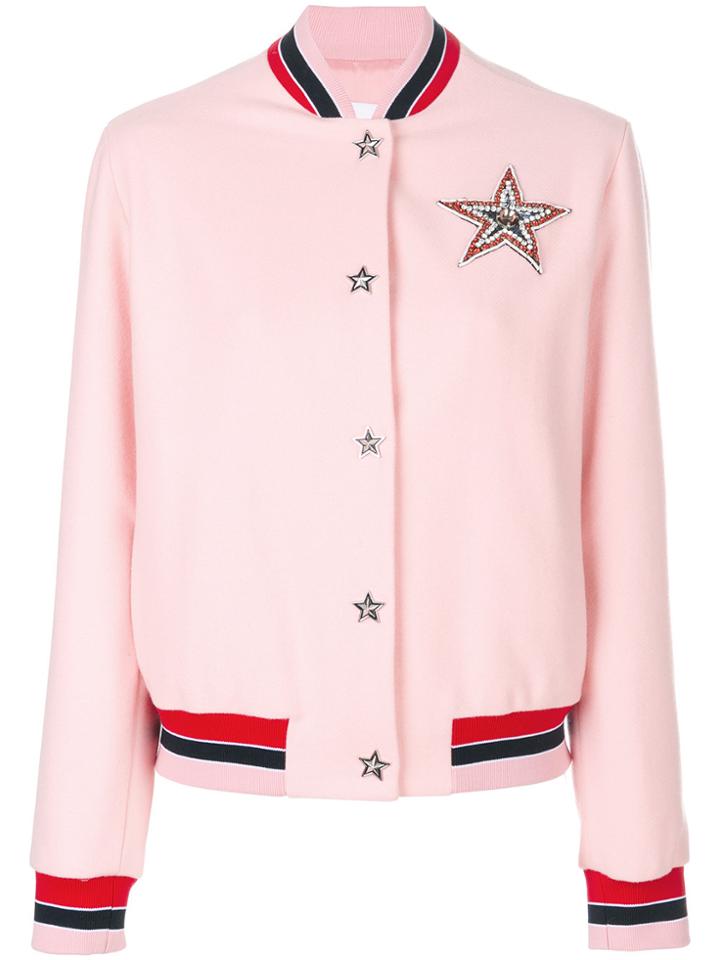Iceberg Star Patch Bomber Jacket - Pink & Purple