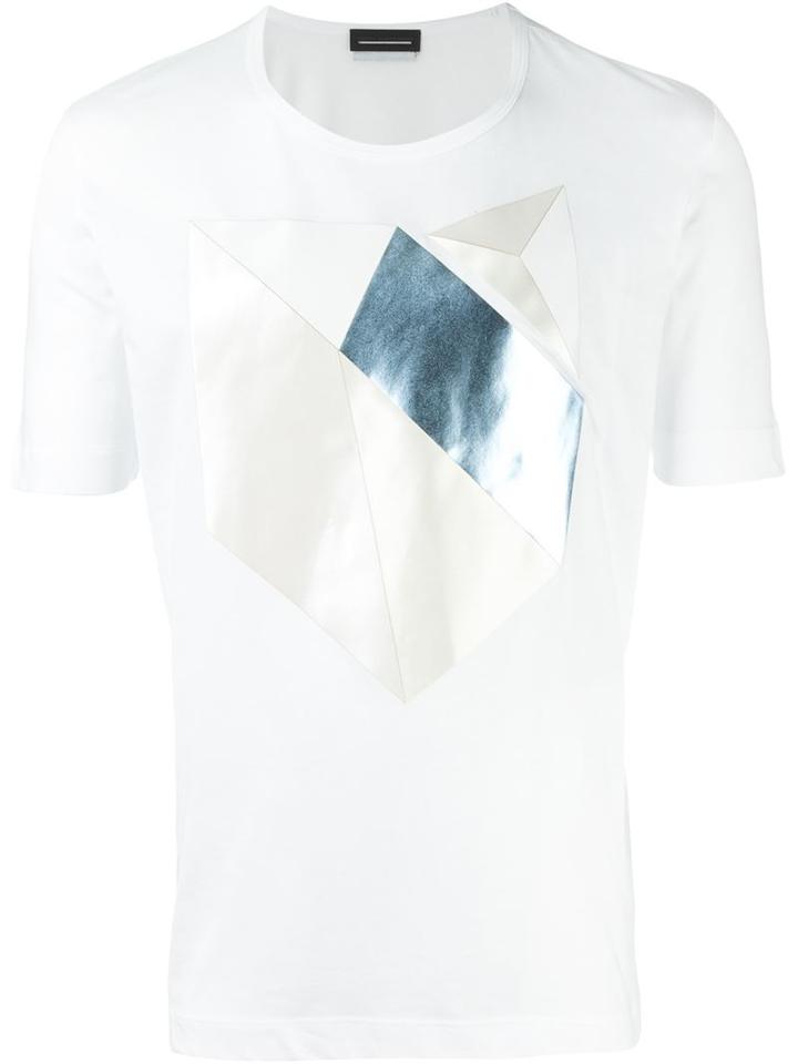 Diesel Black Gold Geometric Print T-shirt, Men's, Size: Xs, White, Cotton