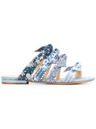 Alexandre Birman Printed Strappy Flat Sandals - Blue