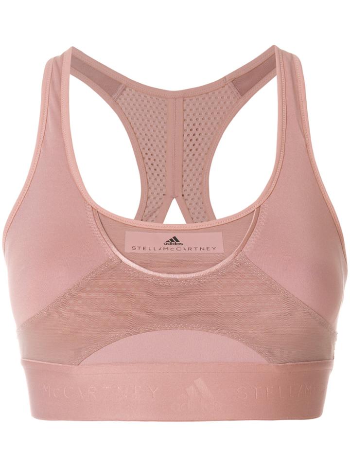 Adidas By Stella Mccartney Logo Sports Bra - Pink & Purple