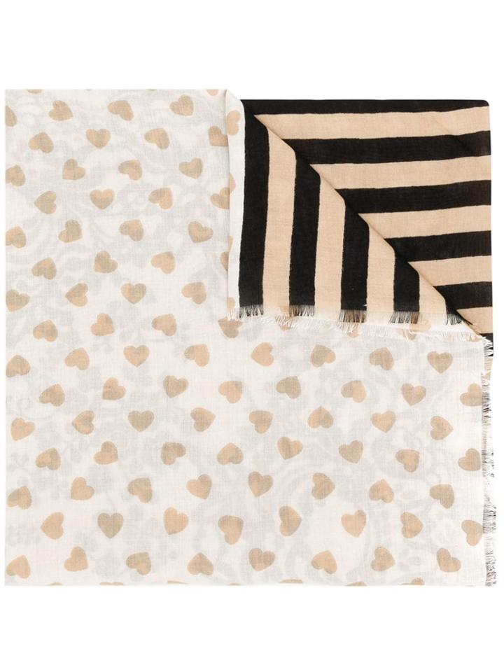 Twin-set Combined Heart Scarf - Neutrals