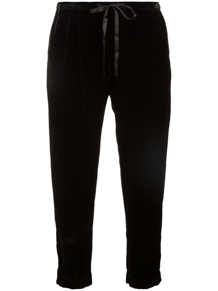 Mes Demoiselles Milo Drawstring Cropped Trousers - Black