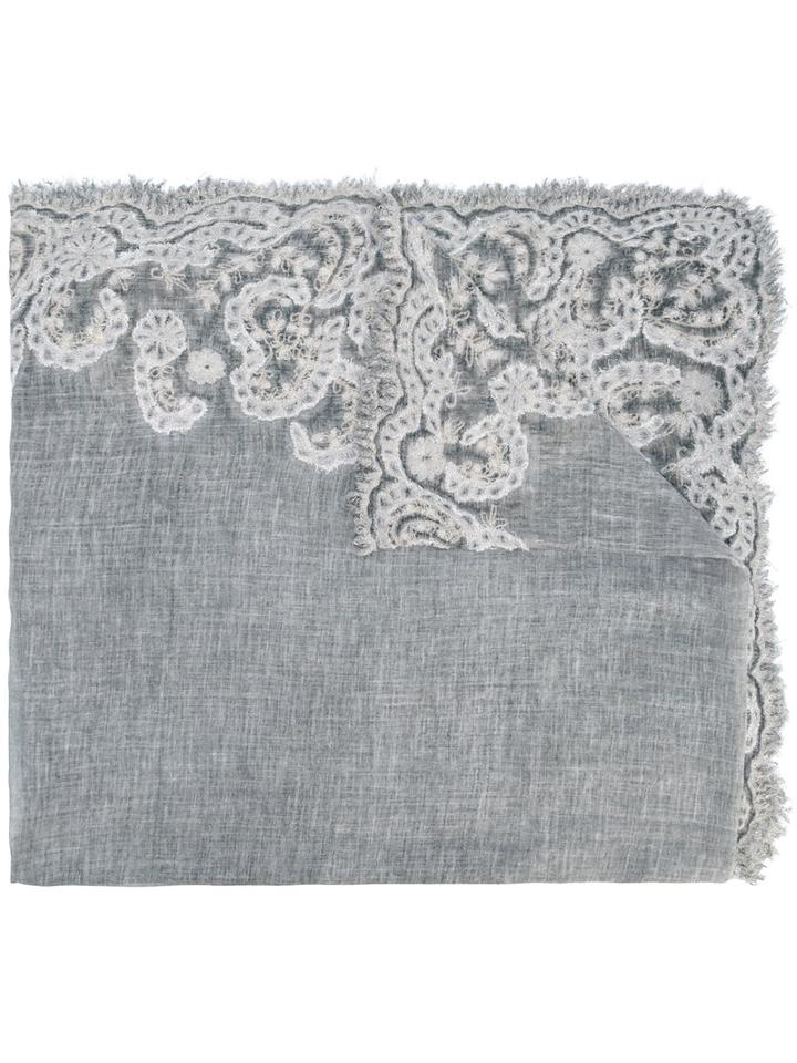 Faliero Sarti Malindi Scarf, Women's, Grey, Cotton/viscose/polyester