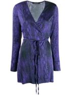 Andamane Brandy Snakeskin-print Wrap Dress - Purple