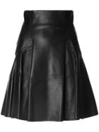 Alexander Mcqueen - Full Panelled Skirt - Women - Silk/calf Leather/lamb Skin - 42, Black, Silk/calf Leather/lamb Skin