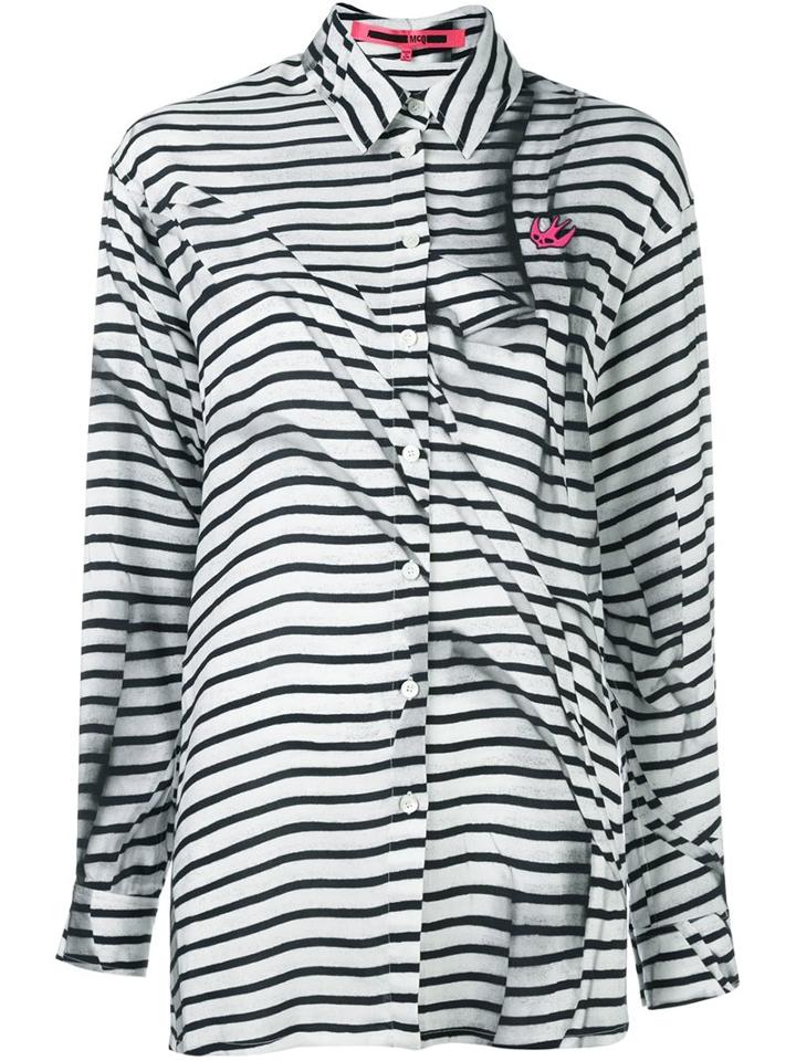 Mcq Alexander Mcqueen 'swallow' Waist Tie Shirt, Women's, Size: 44, Black, Viscose