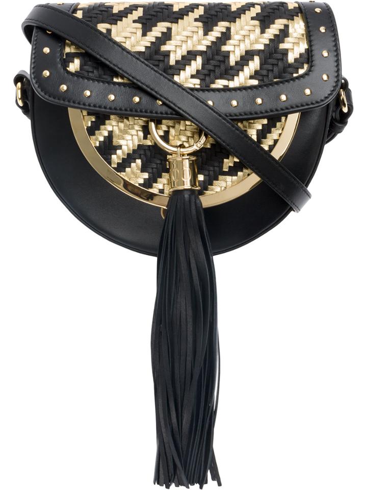 Balmain Woven Domaine 18 Shoulder Bag - Black