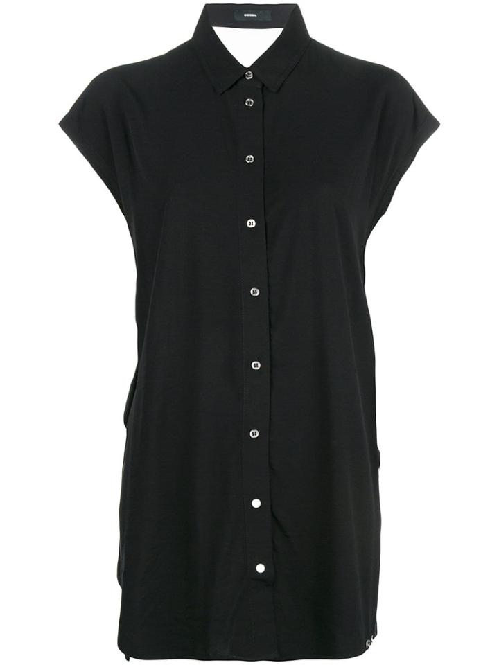 Diesel Long Button-up Shirt - Black
