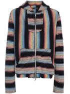 Amiri Baja Striped Zip Up Hoodie - Multicolour