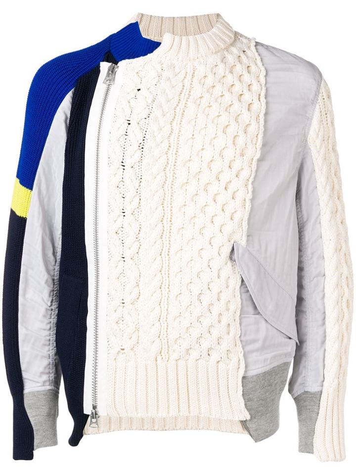 Sacai Patchwork Jumper - White