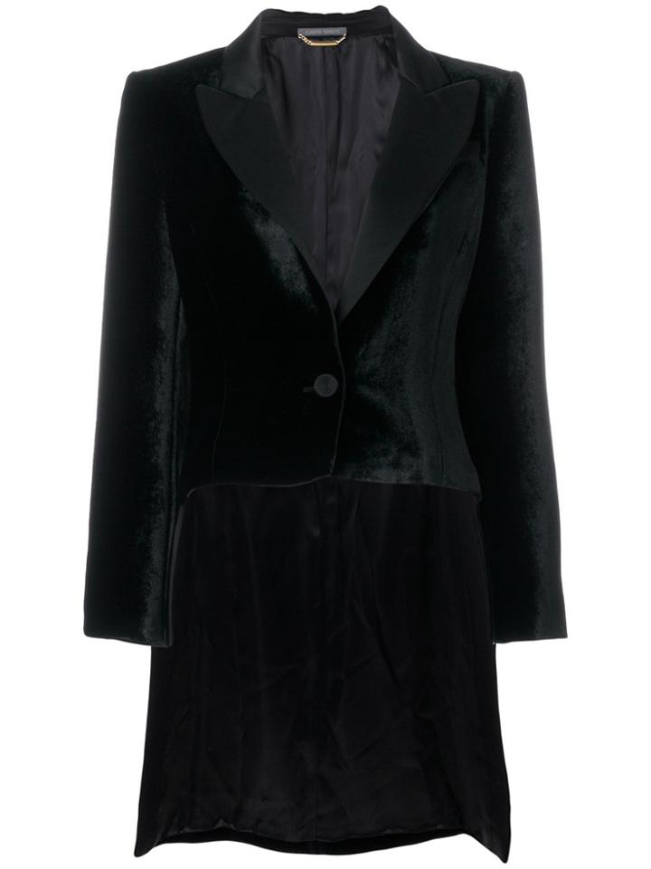 Alberta Ferretti Asymmetric Velvet Blazer - Black