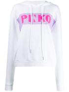 Pinko Logo Printed Hoodie - White