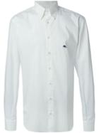 Etro Embroidered Logo Shirt, Men's, Size: 39, White, Cotton/spandex/elastane