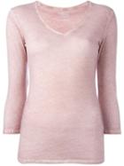 Majestic Filatures Longsleeved V-neck T-shirt, Women's, Size: 3, Nude/neutrals, Cotton/cashmere