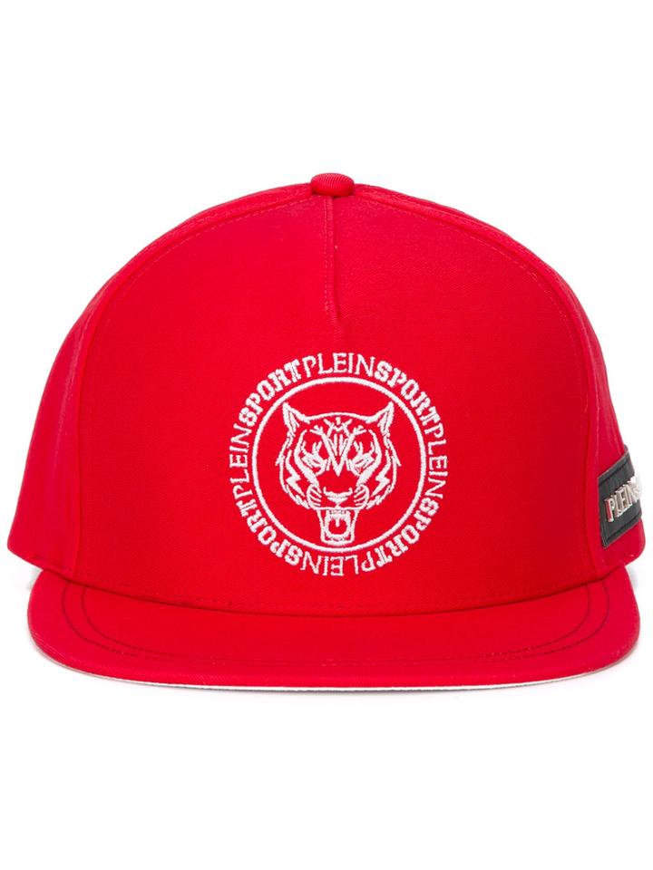 Plein Sport Tiger Baseball Cap, Men's, Red, Cotton/polyester