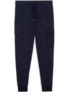 Burberry Cotton Tapered Cargo Trousers - Blue