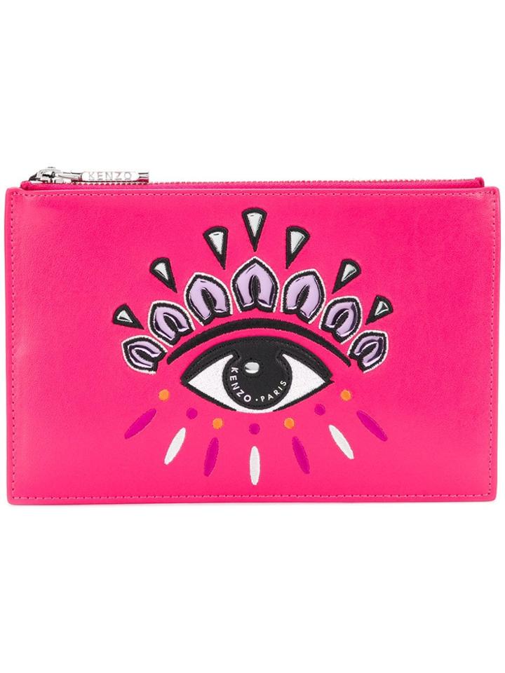 Kenzo Eye Motif Clutch - Pink & Purple