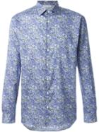 Etro Paisley Print Shirt, Men's, Size: 42, Blue, Cotton