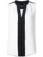 Derek Lam Pleated Placket Sleeveless Blouse, Women's, Size: 42, White, Silk
