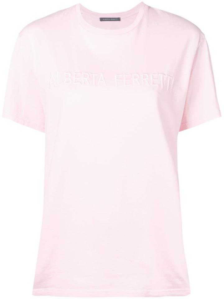 Alberta Ferretti Logo T-shirt - 224 Rosa Orchidea