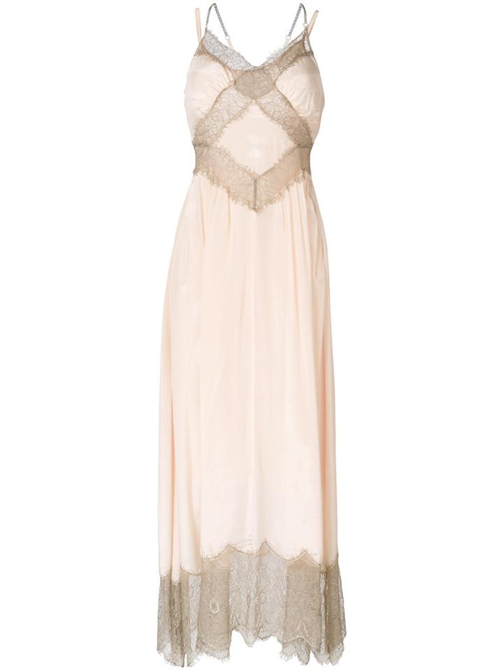 Diesel Lace Trimmed Chain Strap Dress - Pink & Purple