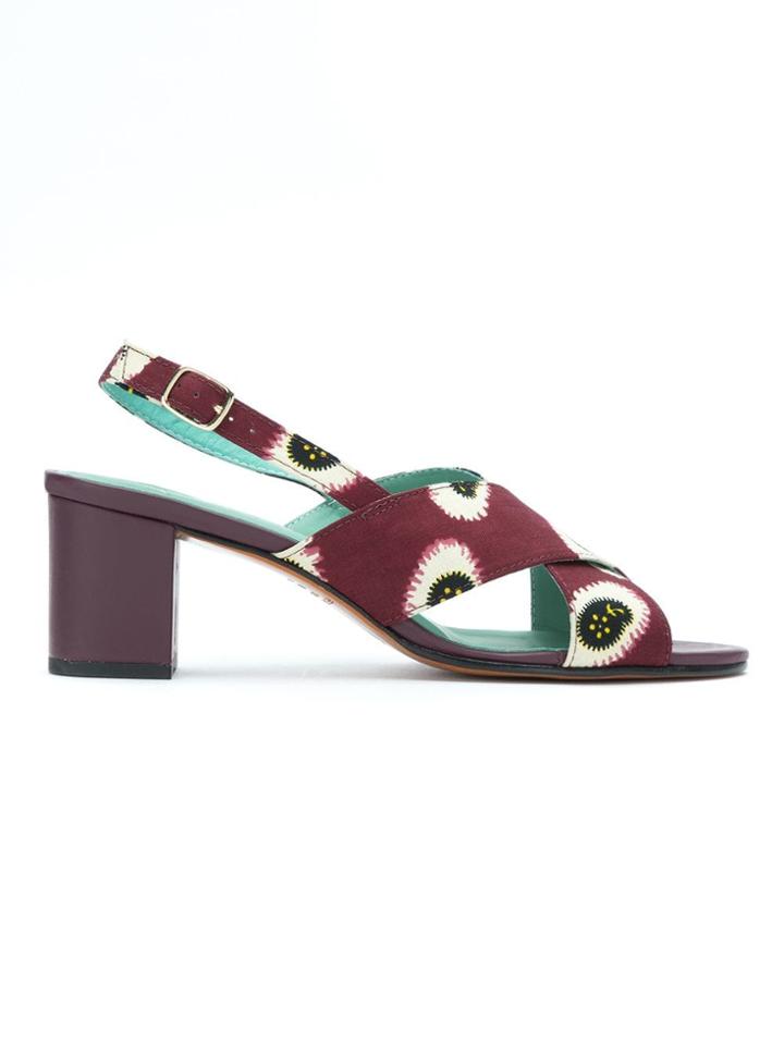 Blue Bird Shoes Printed Leather Sandals - Purple