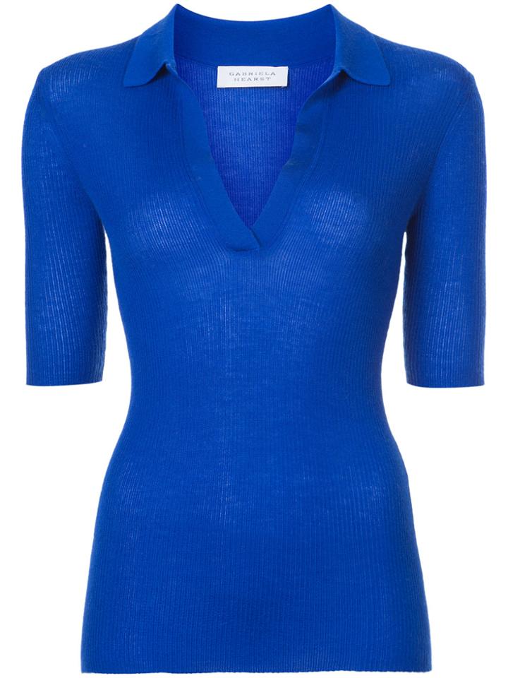 Gabriela Hearst V-neck Polo - Blue