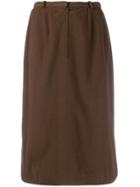 Jean Louis Scherrer Pre-owned Front Zip Skirt - Brown