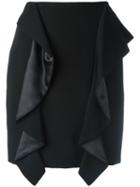 Givenchy Draped Panel Mini Skirt, Women's, Size: 40, Black, Wool/silk/acetate