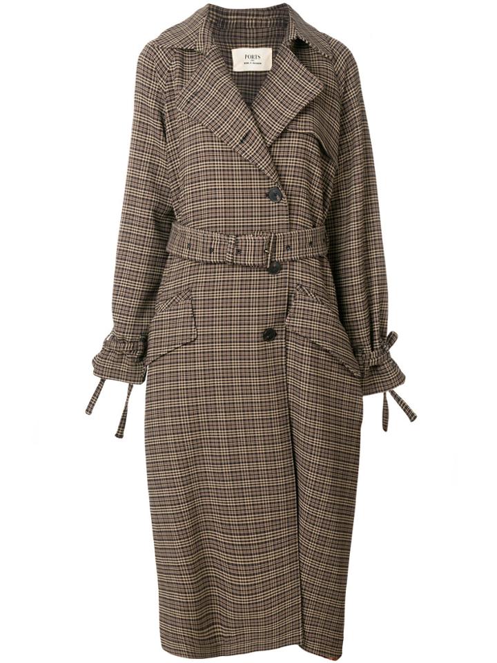 Ports 1961 Plaid Trench Coat - Nude & Neutrals