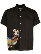 Bode Embroidered Shortsleeved Shirt - Black