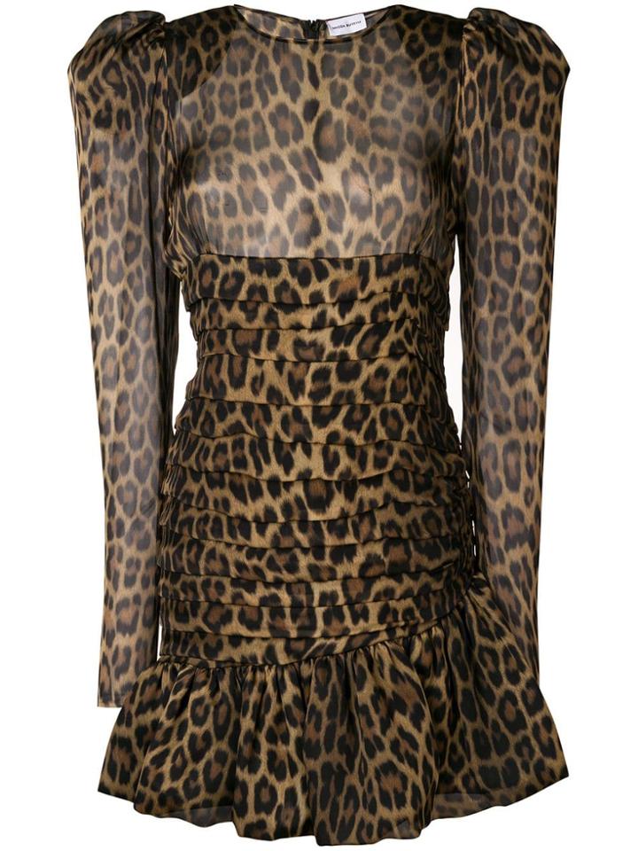 Magda Butrym Short Leopard Print Dress - Brown