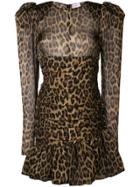 Magda Butrym Short Leopard Print Dress - Brown