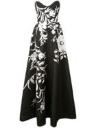 Carolina Herrera Floral Flared Maxi Dress - Black